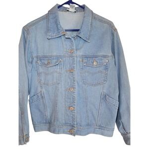 Newport News Denim Jacket Womens Size 8 Light Wash Western Jean Classic‎
